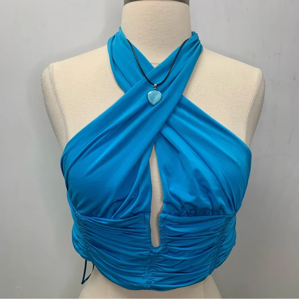 ZARA Draped crop top 3137/352 size L festival summer party y2k vibes - Image 9