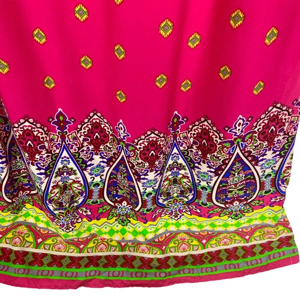 Flying Tomato Off The Shoulder Maxi Dress Boho Pink Floral Drawstring Size S - Image 5