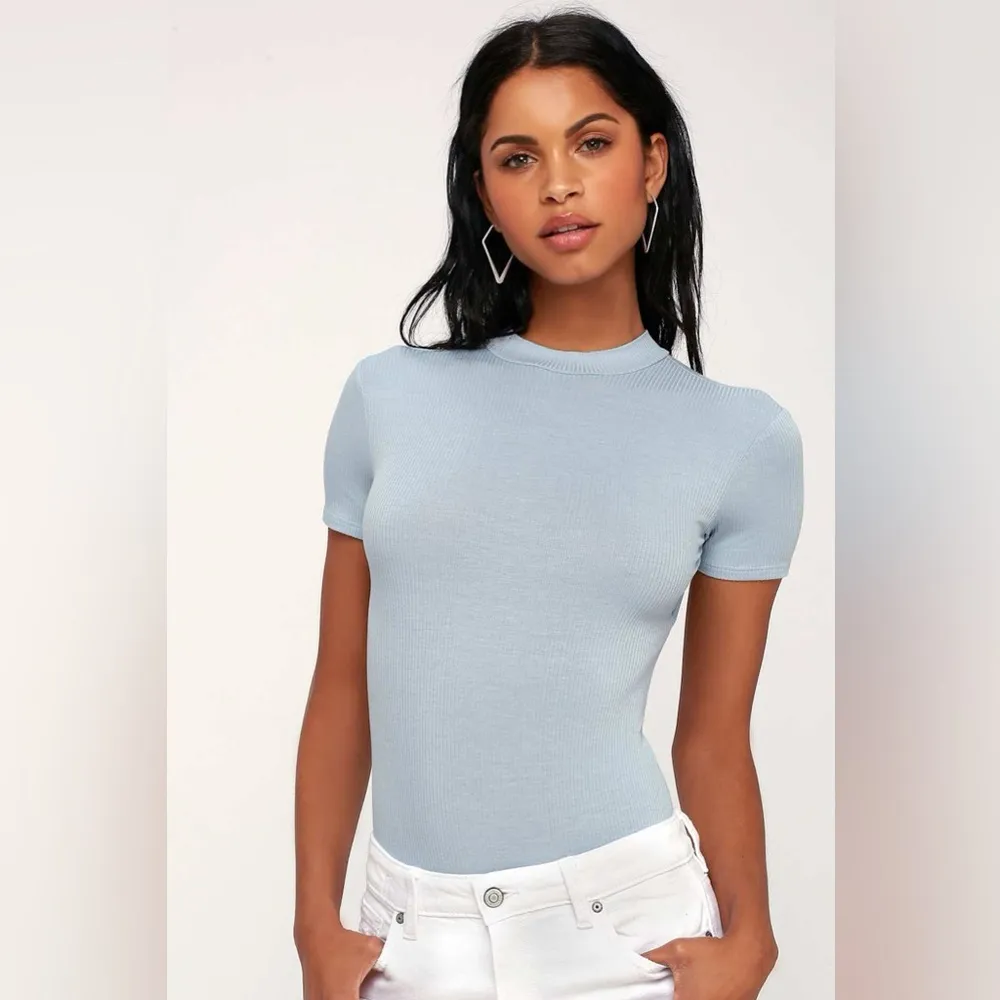 Light Blue Open Back Bodysuit NWT Lulus Large - Image 5