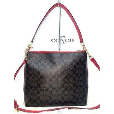 ➡️Coach Marlon Shoulder/Crossbody Handbag Sig Canvas Pebbled Leather F79993 $428 - Image 2