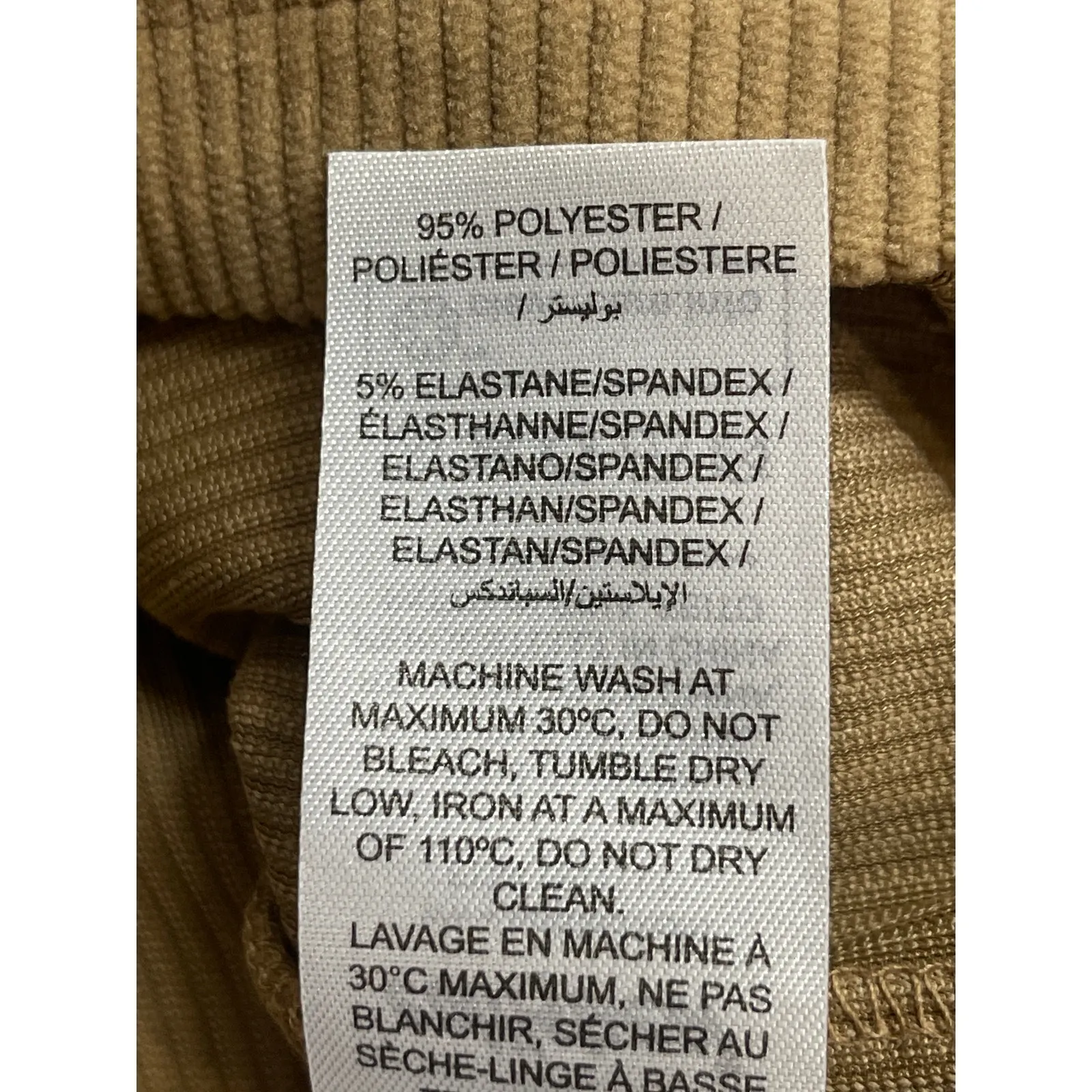 NEW Edikted Women's Brown Corduroy High Waisted Slim Fit Chino Hot Mom Shorts M - Image 6