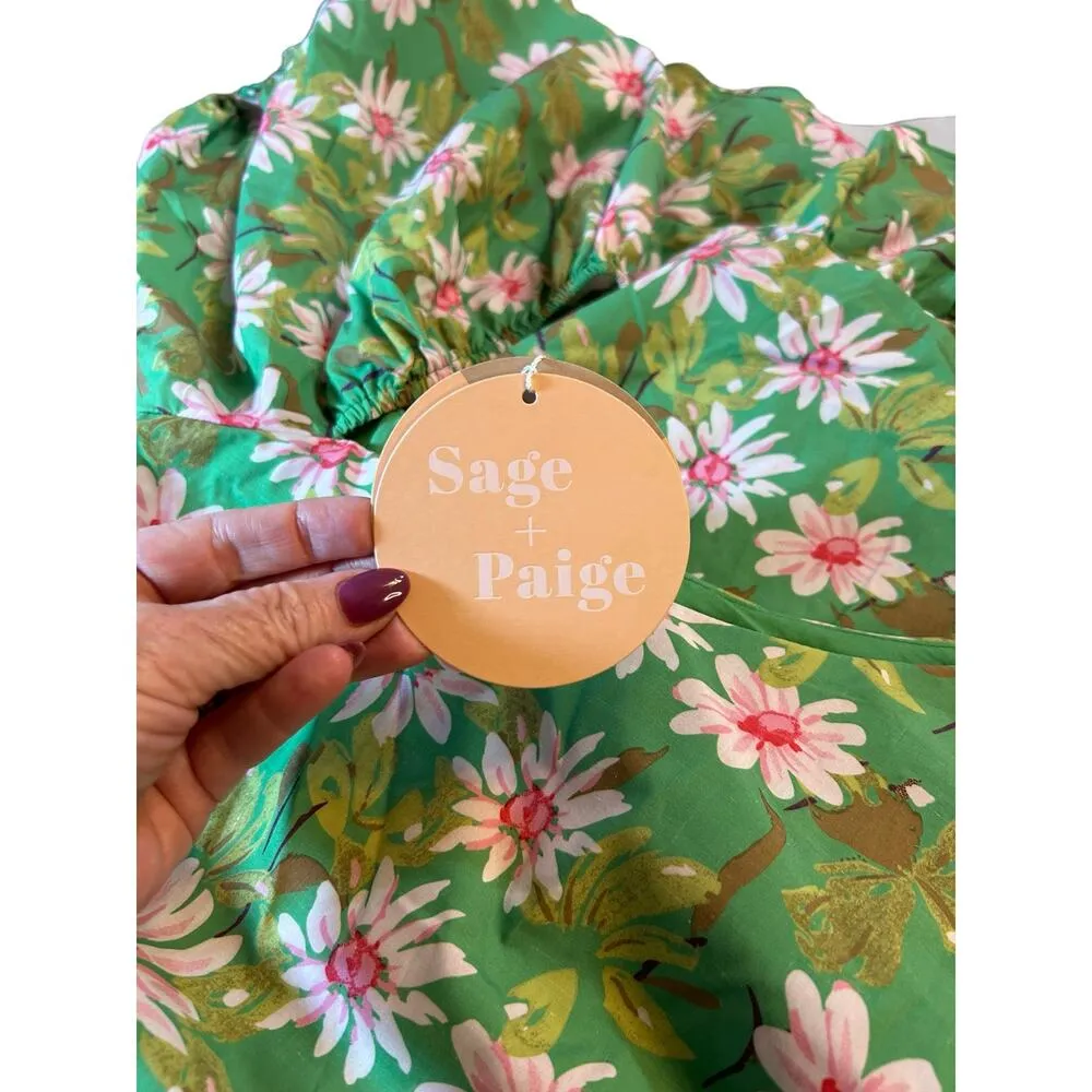 NWT Sage + Paige Green Olivia Mini Dress - Image 13