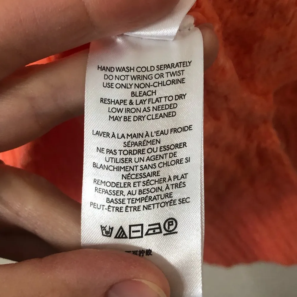 Anthropologie Bia Mock Neck Alpaca Tunic 3D Sweater in Coral Orange - Size Small - Image 5