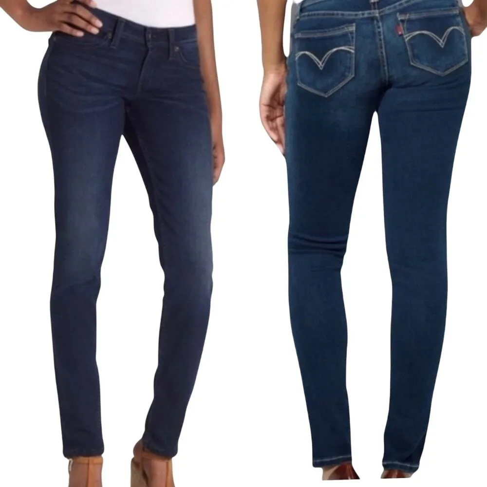 Levi’s Jeans Juniors Bold Curve 7" Low Rise Skinny Dark Blue Wash Size 13M - Image 11