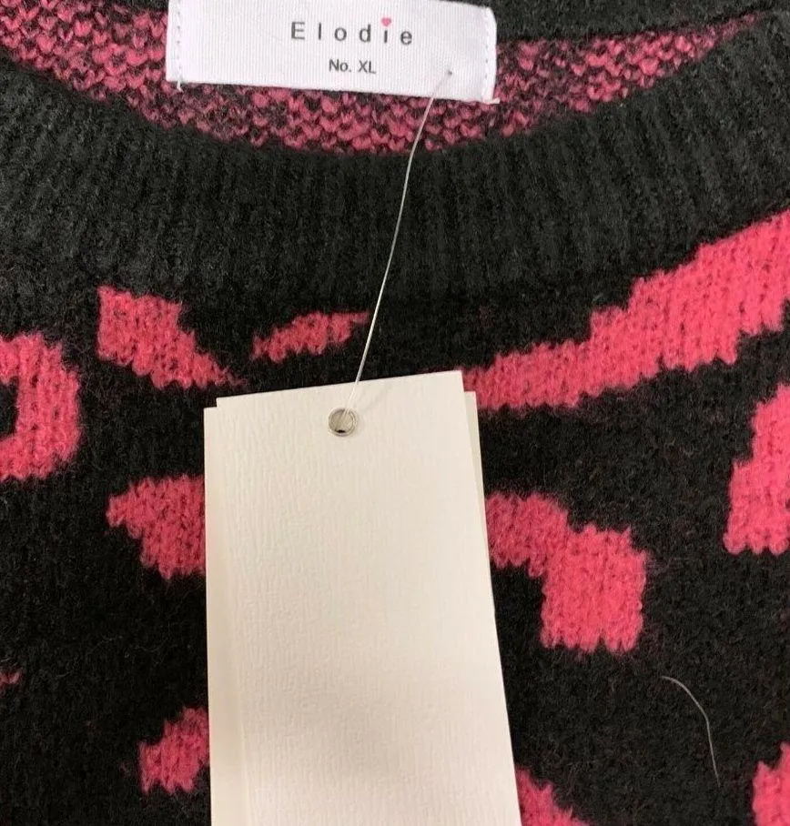 Elodie Womens Multicolor Animal Print Crew Neck Pullover Sweater - Image 4