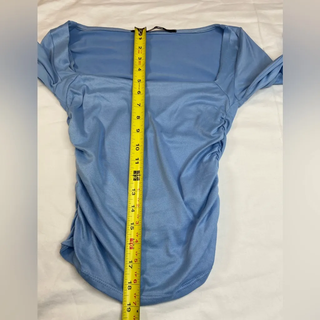 Urban Outfitters Silence + Noise Long Sleeve Square Neck‎ Top Ruched Sides Small - Image 5