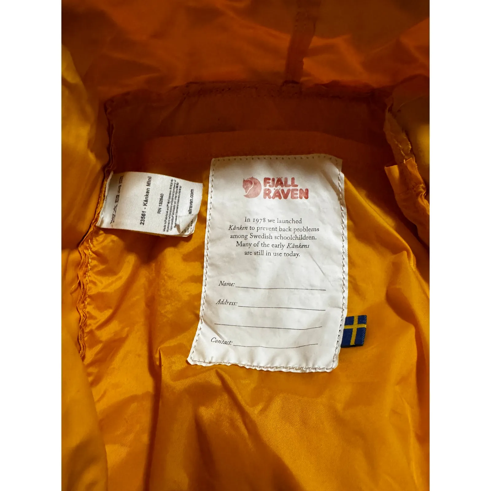 Fjällräven Kånken Mini Backpack – Yellow – Classic Swedish Mini Daypack - Image 6