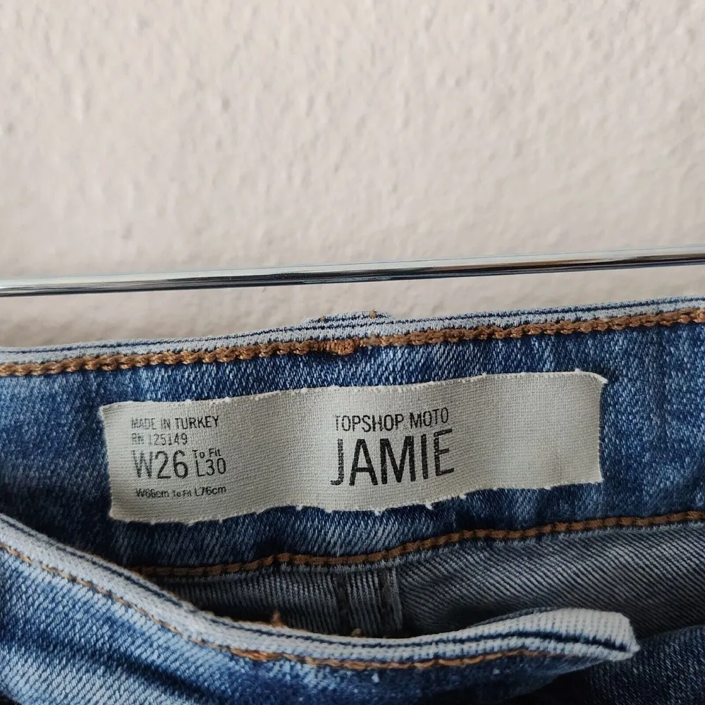 TOPSHOP Moto Jamie Floral Embroidered Jeans High Waisted Skinny Ankle Pants 26 - Image 5