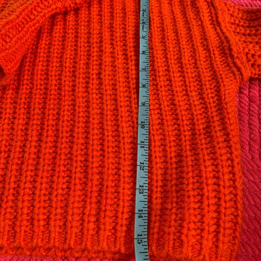 Rebecca Minkoff  (Blood Orange)Chunky Knit Cropped Turtleneck Sweater XS X-Small - Image 5