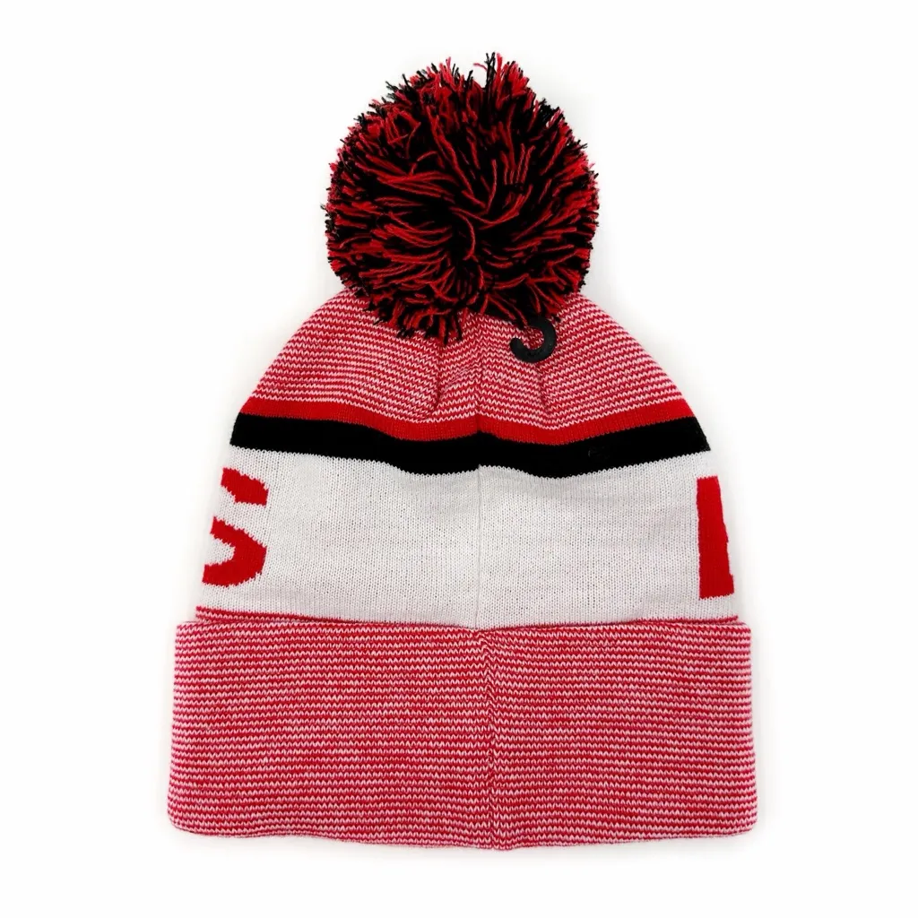 Chicago Bulls Winter Hat Beanie Mens Womens NBA Fan Gear Gift Red White Stripes - Image 5