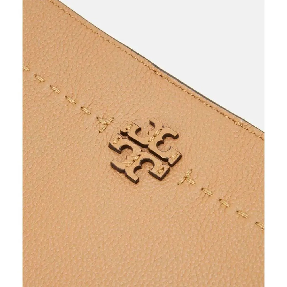 Tory Burch McGraw Leather Bucket Bag Tiramisu Brown Gold Hardware - Image 13