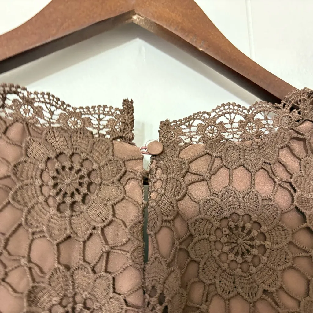 ASOS Design Kalia Lace Mini Dress Brown Size 6 NWOT– Boho Romantic Party Style - Image 12