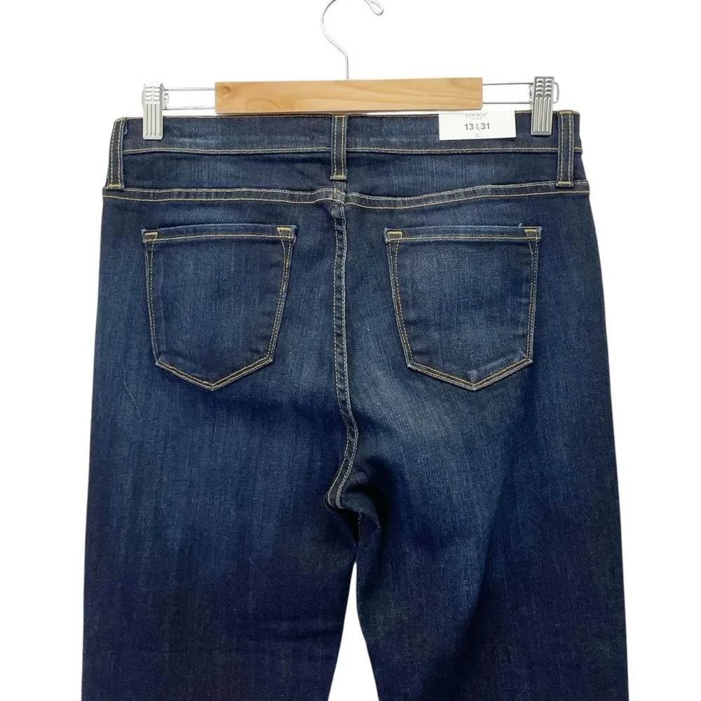 NWT Judy Blue Frayed Hem Crop Jeans Size 31 Dark Wash Straight Leg Made in USA - Image 7