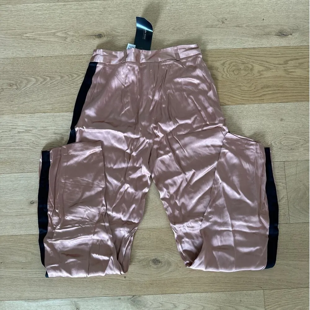 ZARA  Basic - Straight Leg Side Stripe Pants in Peachy Copper - Image 5