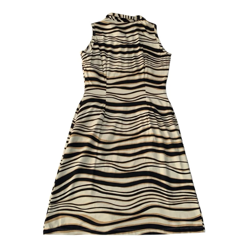 J. McLaughlin size XS Black Cream Striped zebra dress Catalina cloth - Image 2