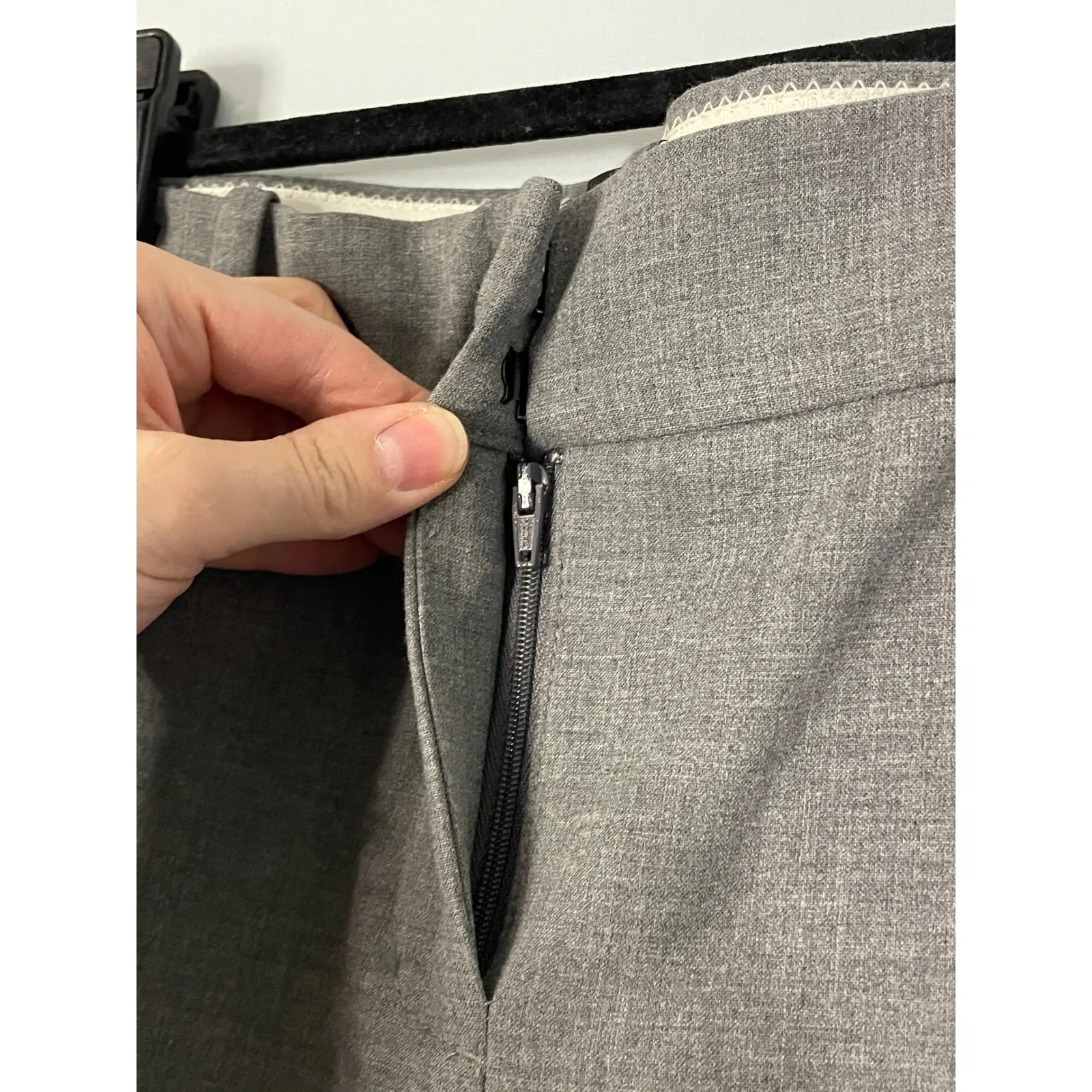 J Crew Cameron Gray Wool Blend Flat Front Ankle Pants Size 6 - Image 6