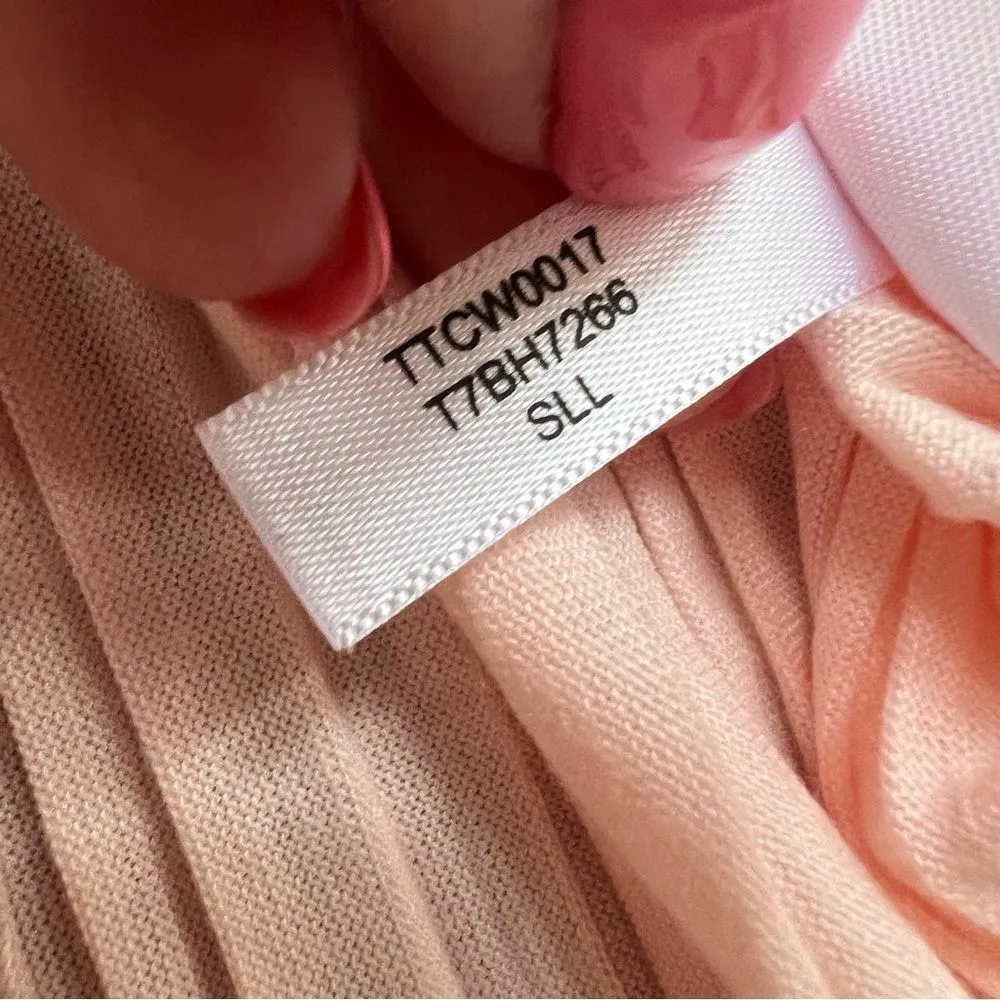 Tommy Hilfiger Garden Tour NWT Blush Pink Cap Sleeve Pleated Peplum Hem Top S - Image 12