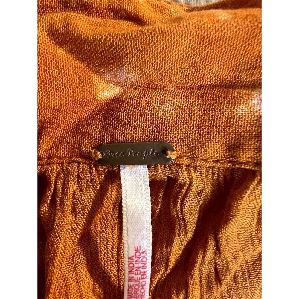 Free People Marla Tie Dye Romper Orange Long Sleeve Women's Standard Siz… - Image 6