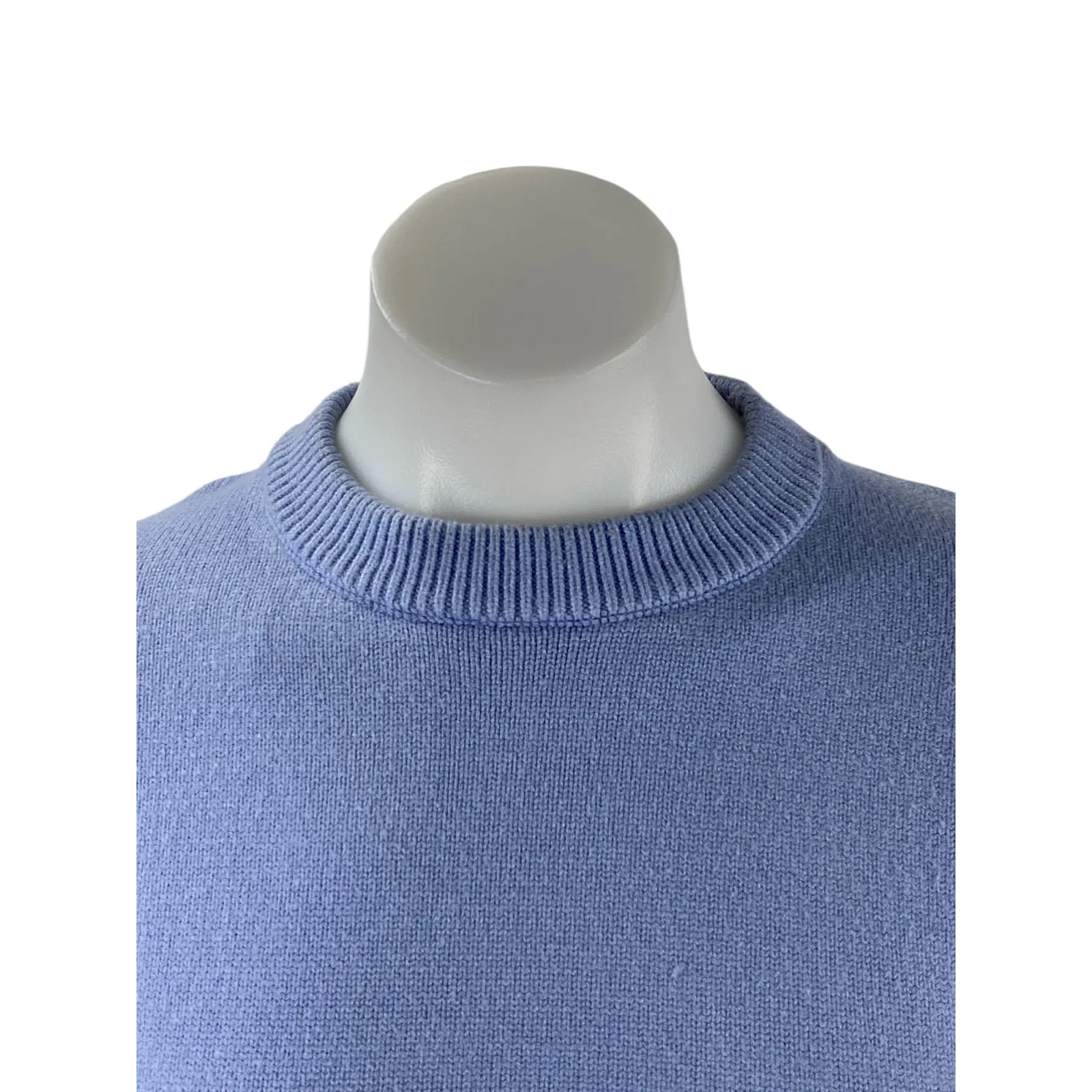 Zara Women's Blue Long Sleeve Crew Neck Crop Sweatshirt Sweater Top Size L - Image 2