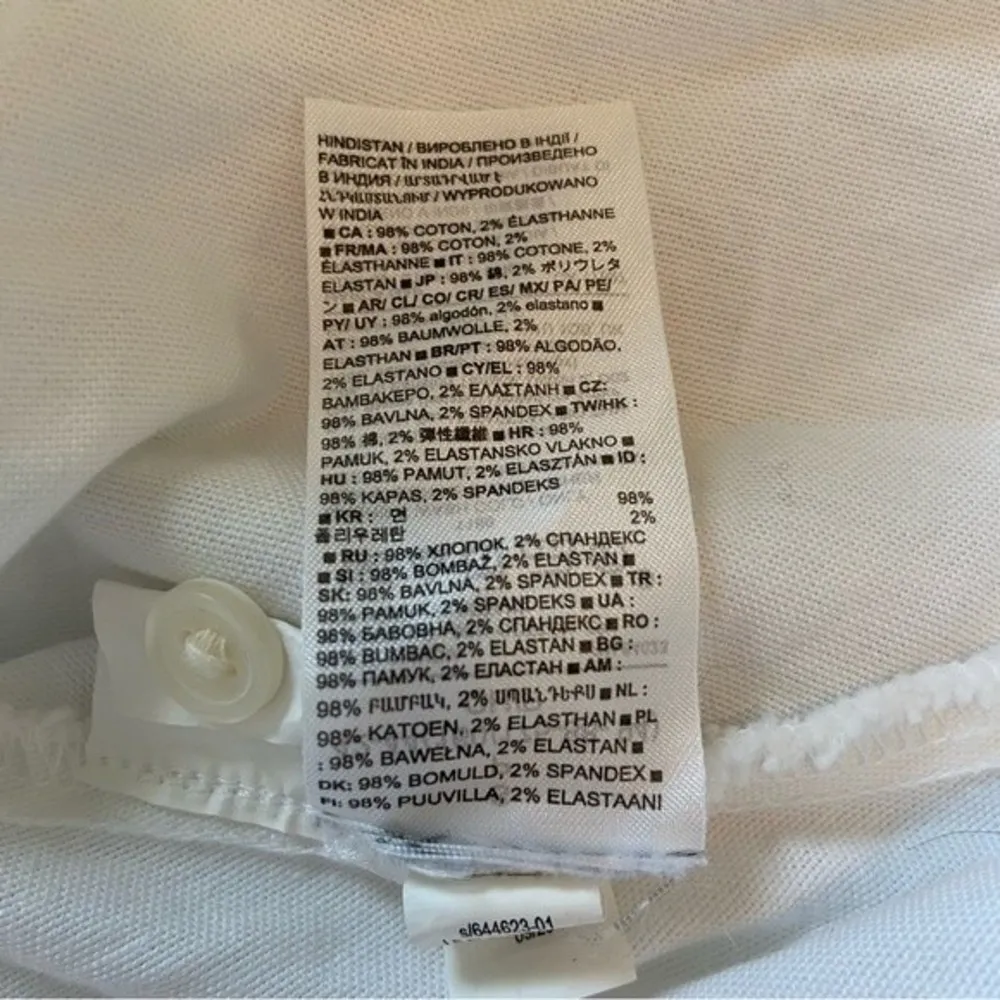 GAP White Cotton Shirt Dress Peplum Long Sleeve Size Small - Image 10