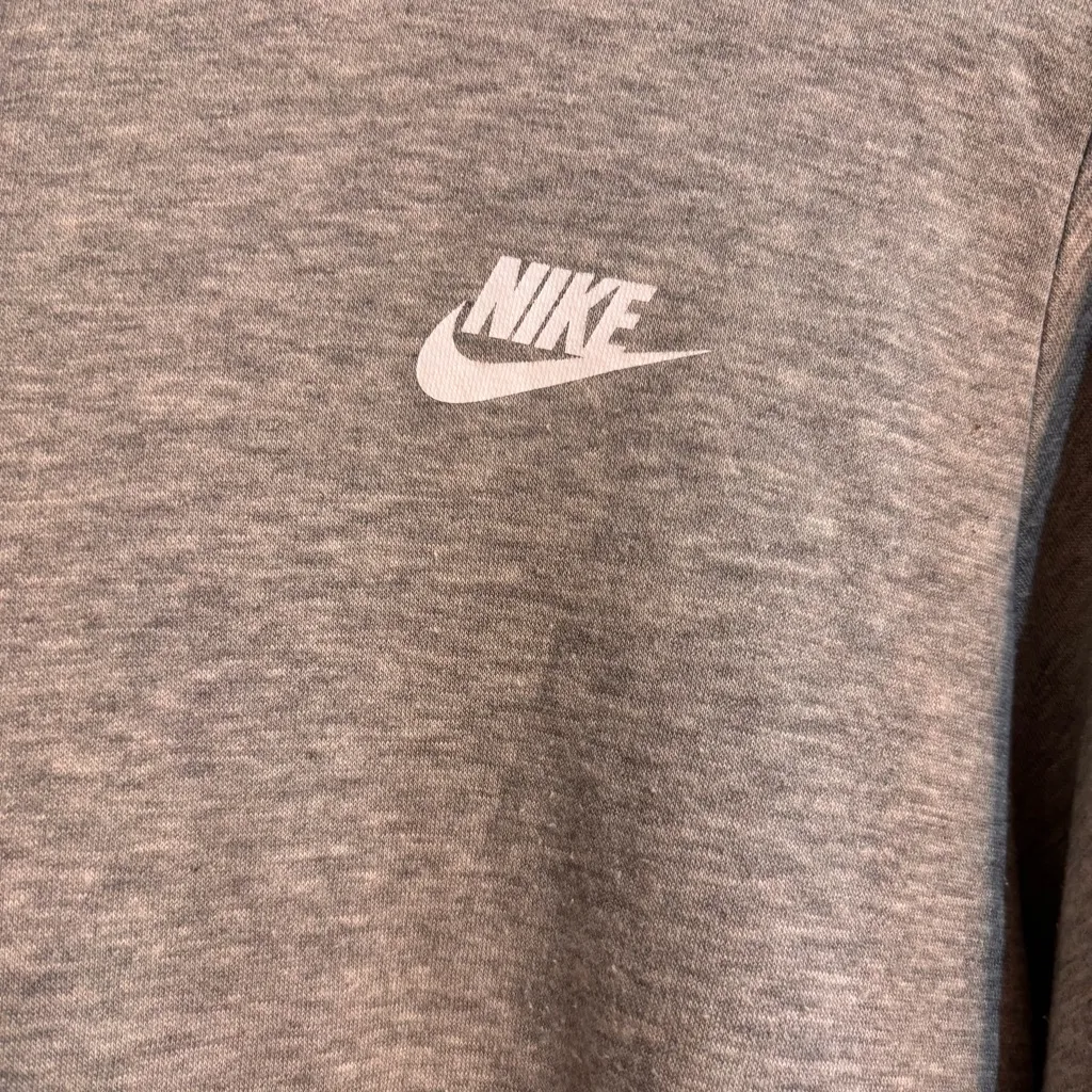 Nike womens club fleece funnel neck hoodie gray XL - Image 2