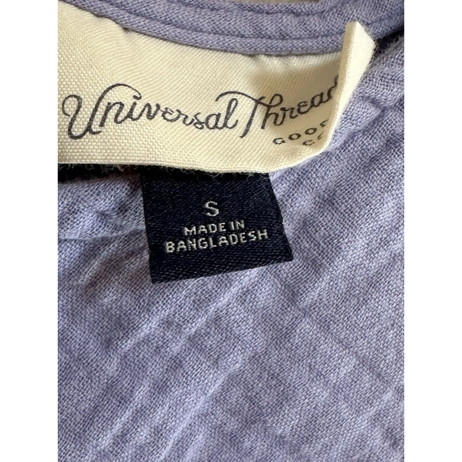 UNIVERSAL THREAD Sleeveless Tiered 100% Cotton Gauzy Babydoll Dress Lavender S - Image 5