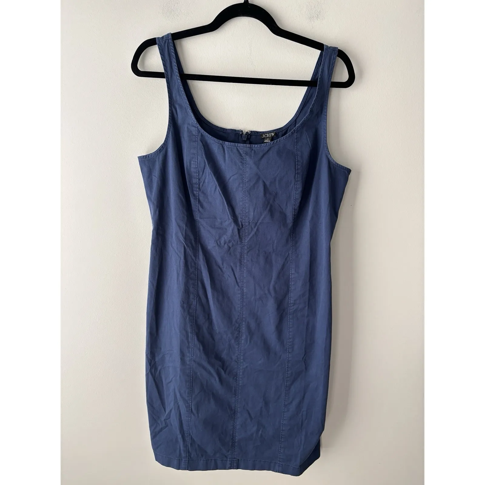 J.Crew Fitted Lightweight Chino Cotton Dress Mediterranean Navy Size‎ 12 NEW - Image 5