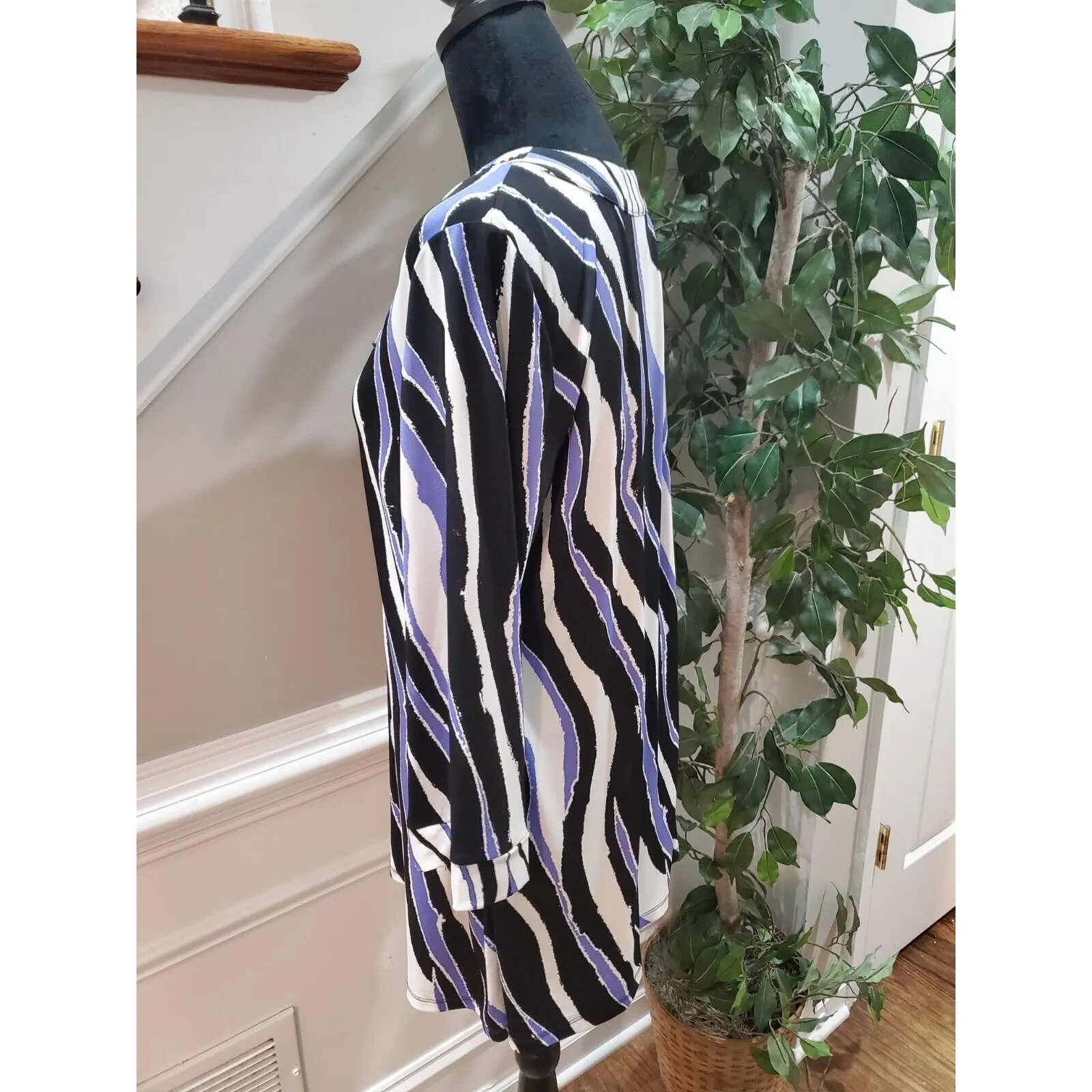 Alfani Women's Multicolor Polyester Round Neck Long Sleeve Top Blouse Size Large - Image 5