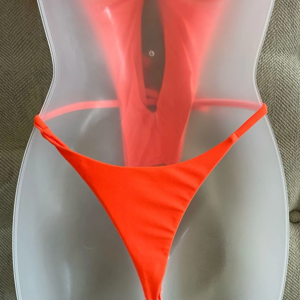 NWOT Mermaid Swimwear Neon Orange Slingshot 1pc Swimsuit S - Image 5