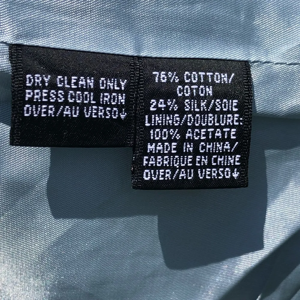 Ellen Tracy Light Blue Textured Tailored Cotton/Silk Blend Blazer 6 - Image 6