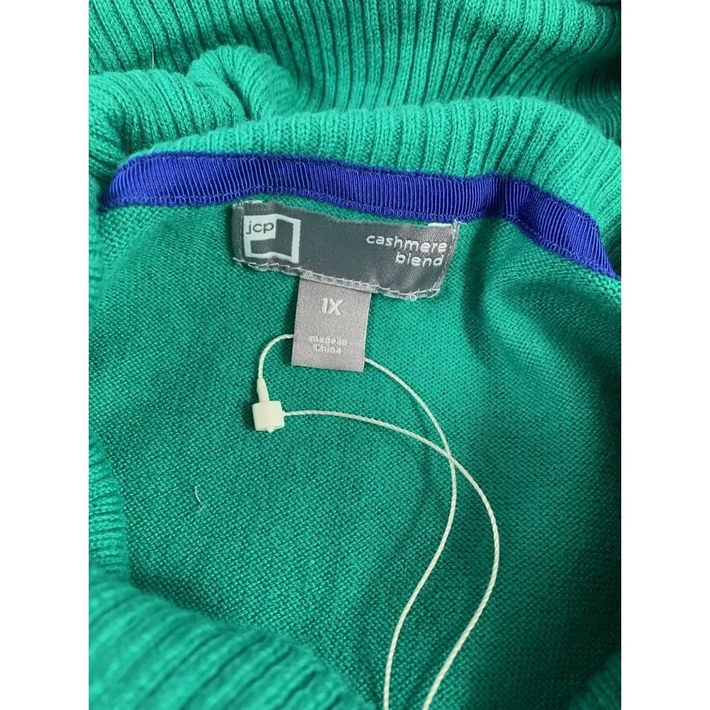 JCP Women's Alhambra Green Cowl Neck Top Size 1X - Image 3