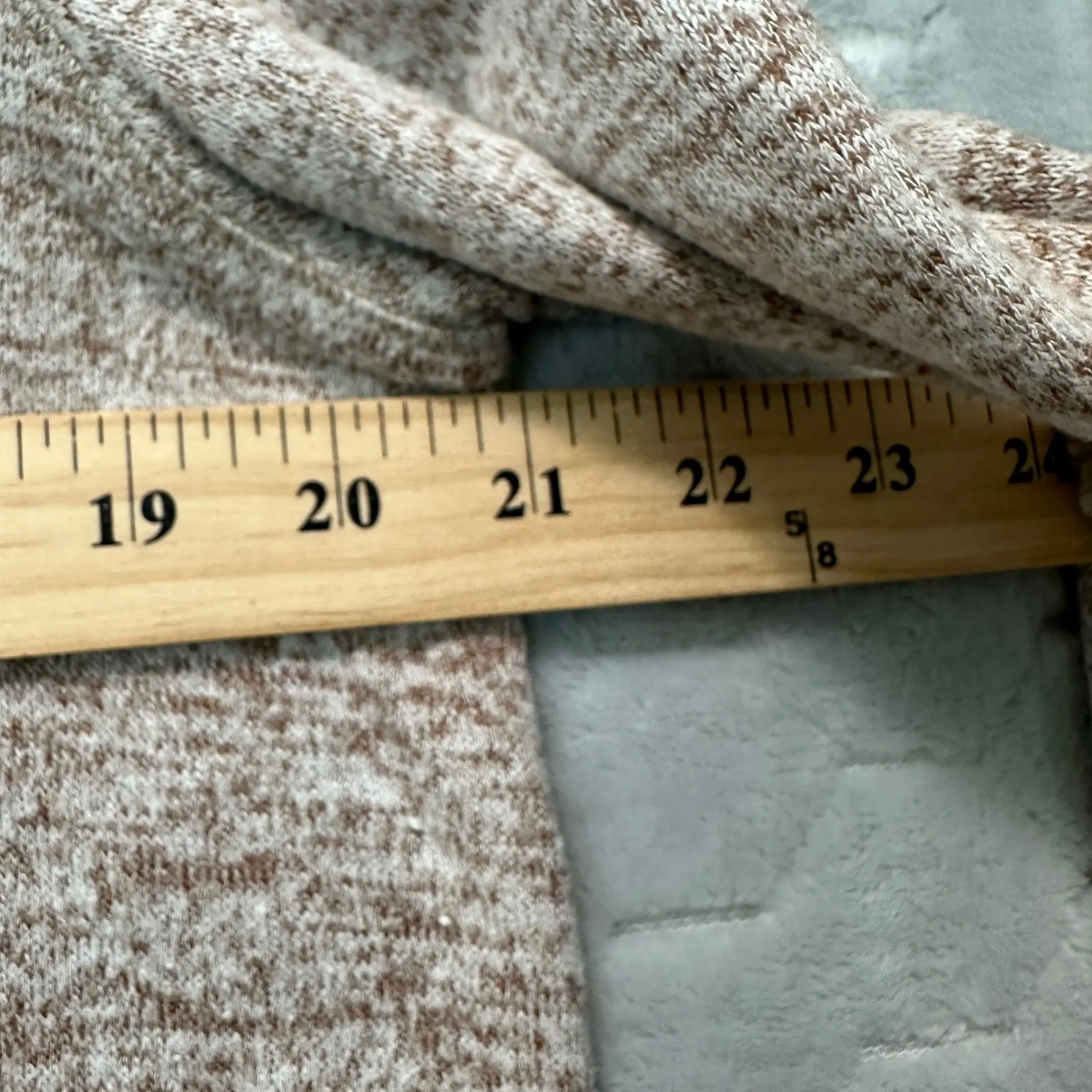 BetaBrand‎ Womens XL UltraEase Scoop Ribbed Cuff Top Beige Brown Heather - Image 5