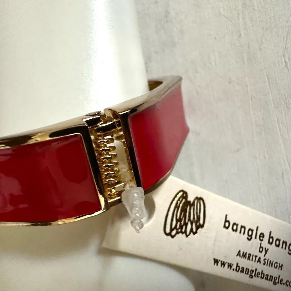 Amrita Singh  red enamel square bracelet - Image 3