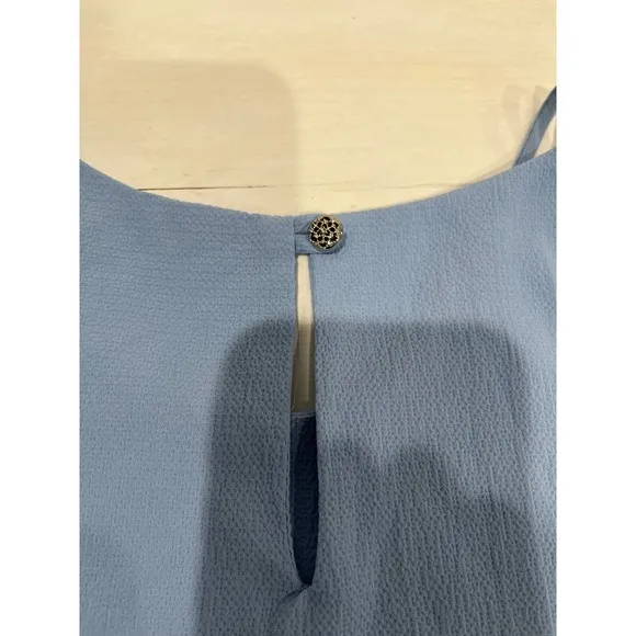 Tyche Sleeveless Layered‎ Tank Top Keyhole Back Detail Blue Medium - Image 6