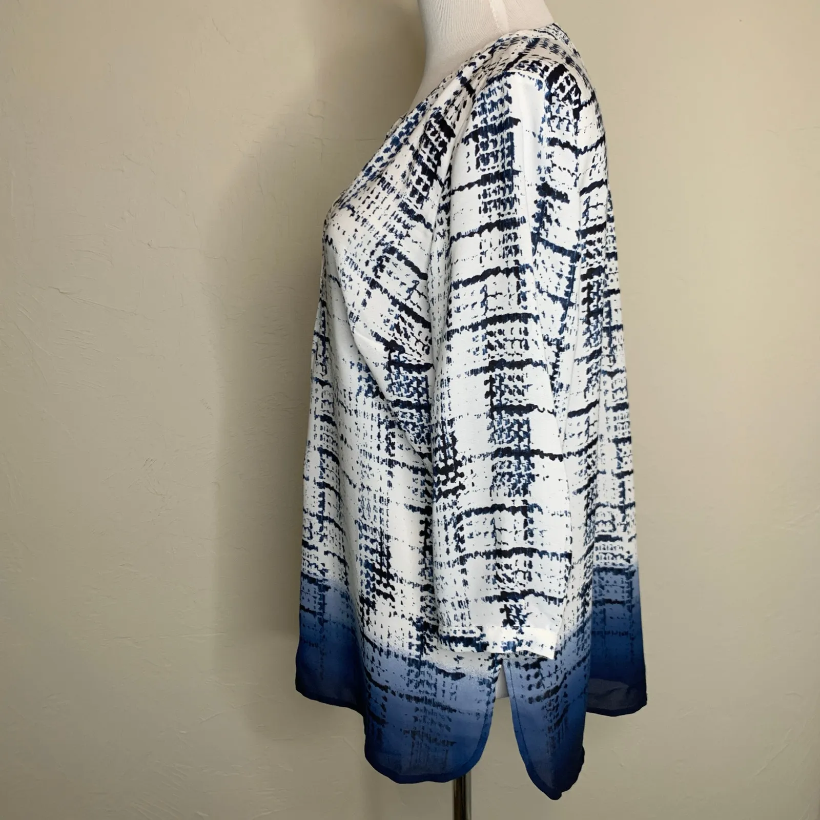 Willi Smith  Patterned Blouse 3/4 Sleeve Sz Small - Image 3