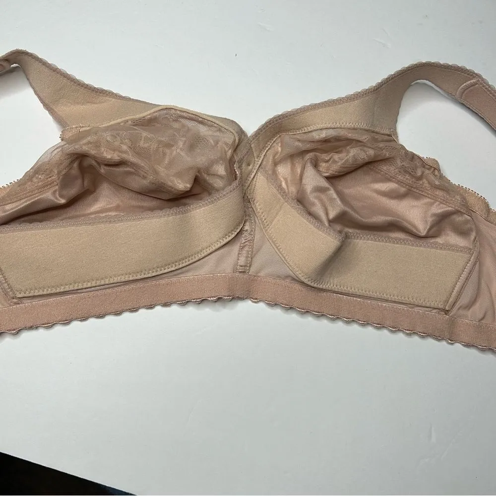 Glamorise Tan unlined Full Coverage Wireless Bra with Lace Detailing 36F 36DDD Size undefined - Image 3