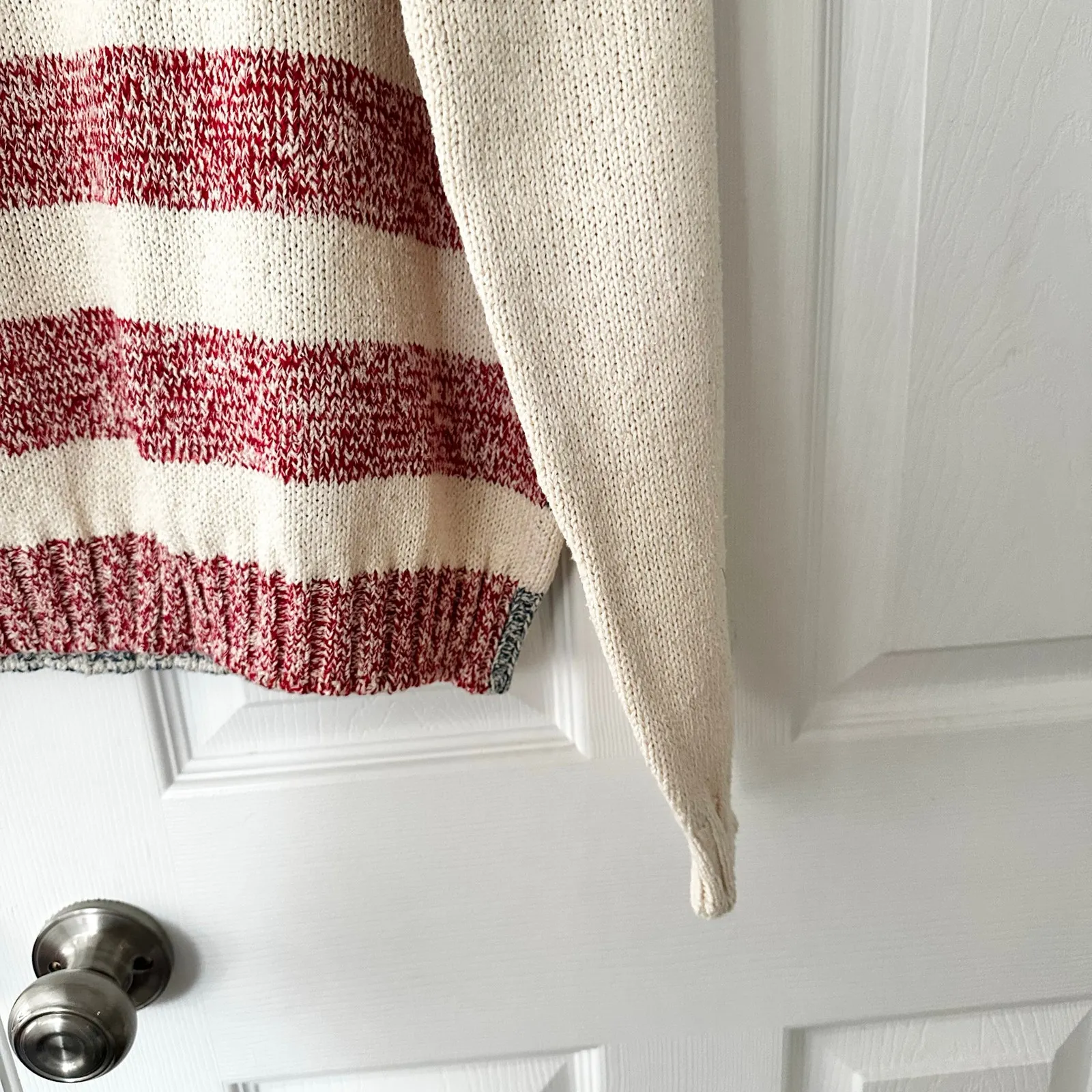 Setball Vintage NWT Silk Cotton American Flag Embroidered Stars Sweater IT 50 M White Size M - Image 5