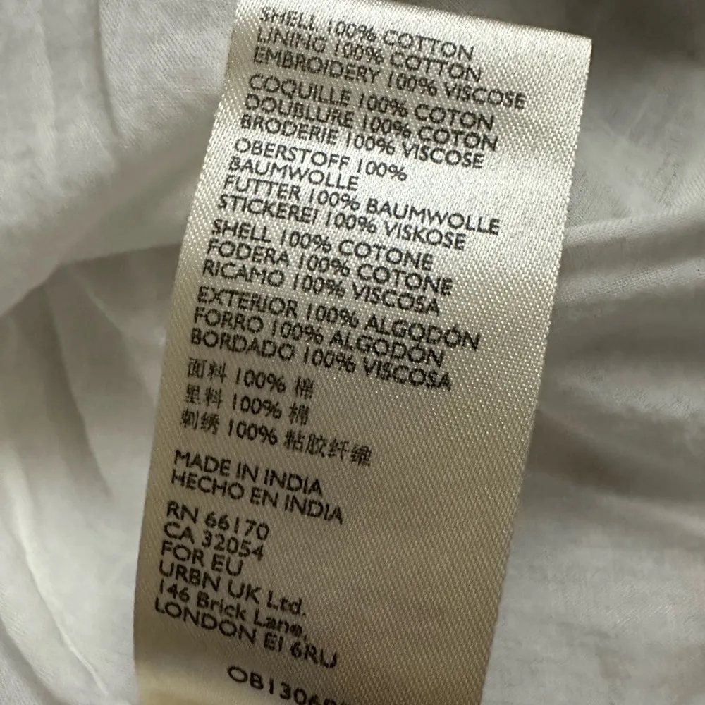 NEW  Embroidered White Purple Tiered Maxi Skirt Sz Small - Image 8