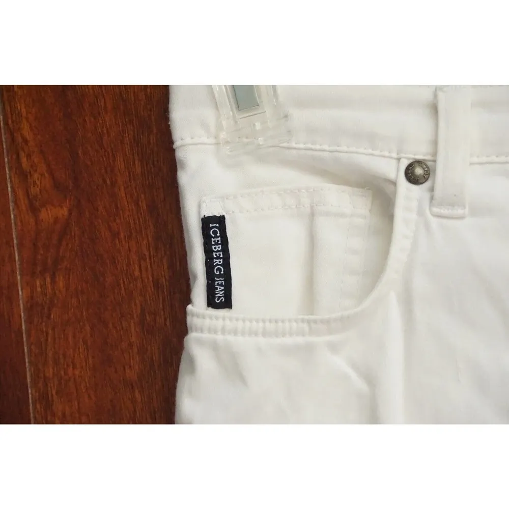 Vintage Iceberg Made In Italy Size 27 White Jeans Y2K 90s - Image 5