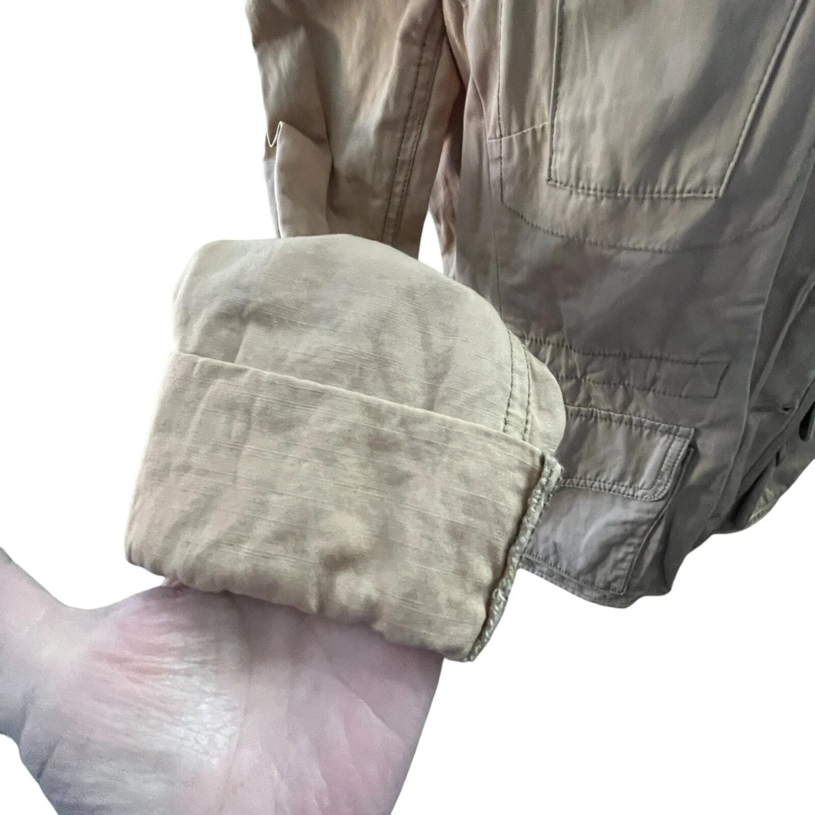 LOFT Khaki Safari Field Jacket‎ Women's Small Cotton Blend Heritage Style - Image 13