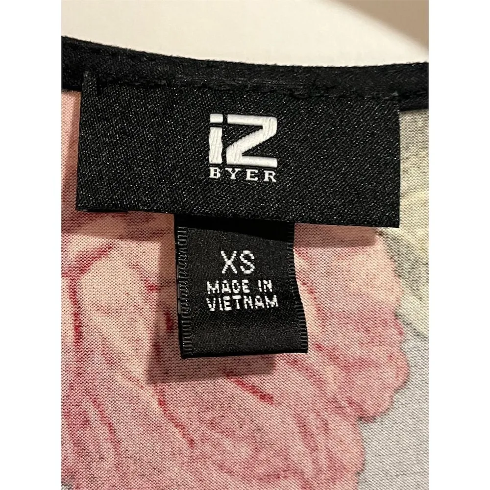 IZ Byer Wrap Dress Women's XS Black Floral Faux Bow Fit & Flare 3/4 Sleeve NEW - Image 5