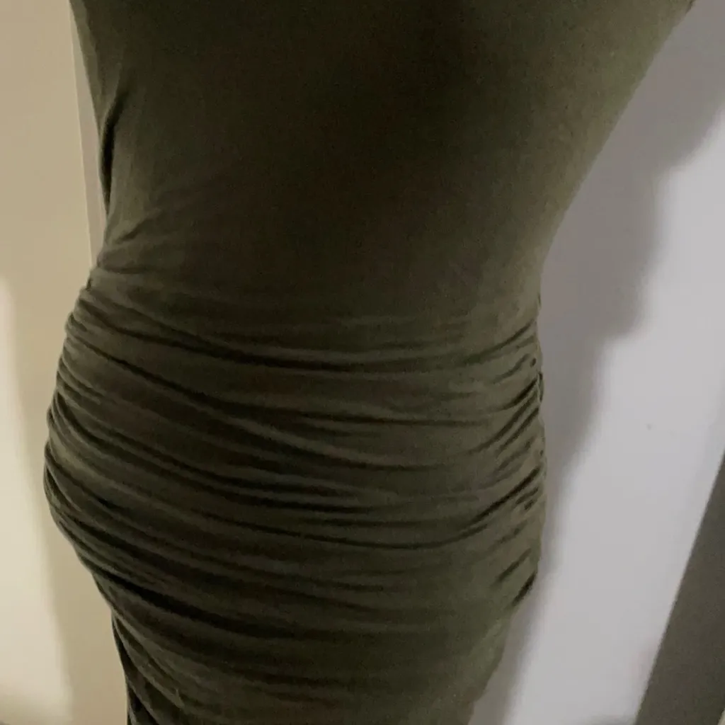 New Express ruched tank dress olive green - Image 5