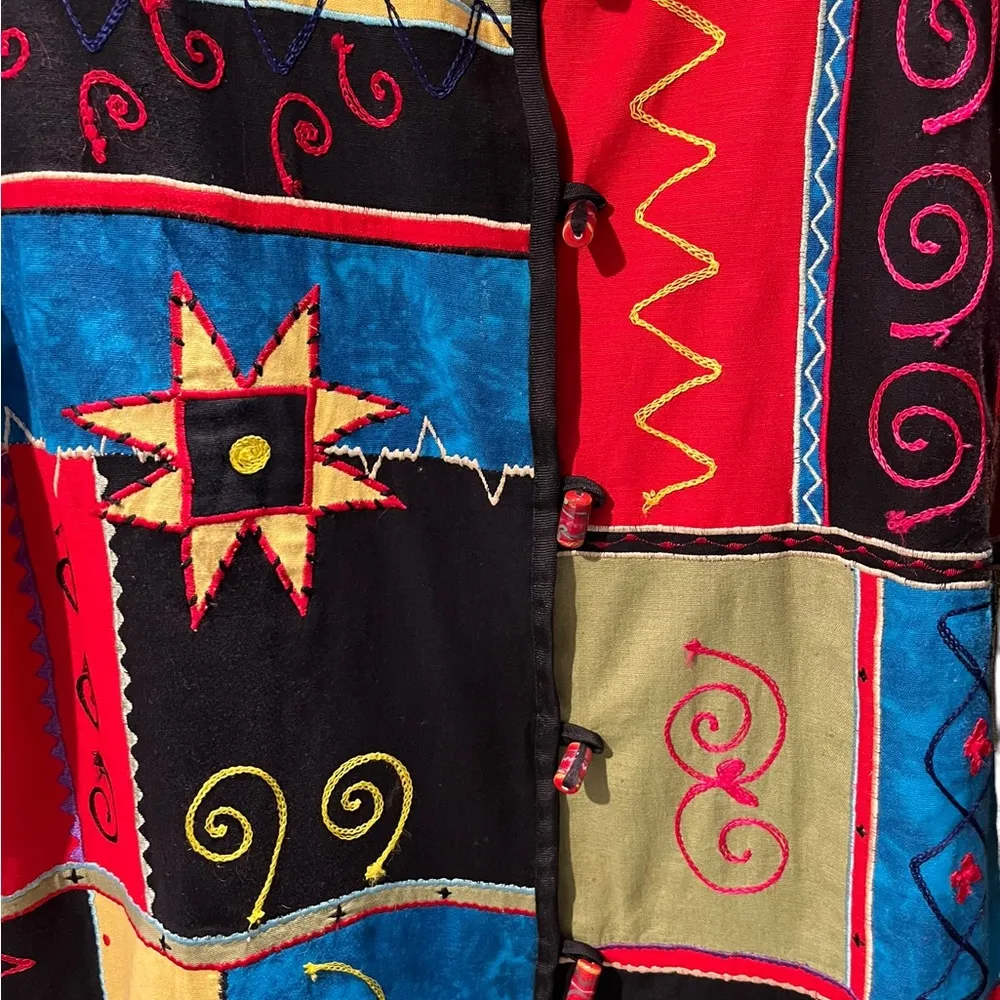 Drapers & Damon’s Flax Blend Embroidered Toggle Lined Jacket XL - Image 5