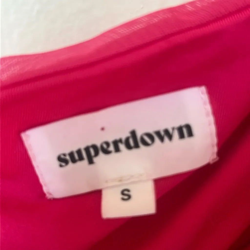 Superdown Jerica Mesh hot pink mini dress size S - Image 4