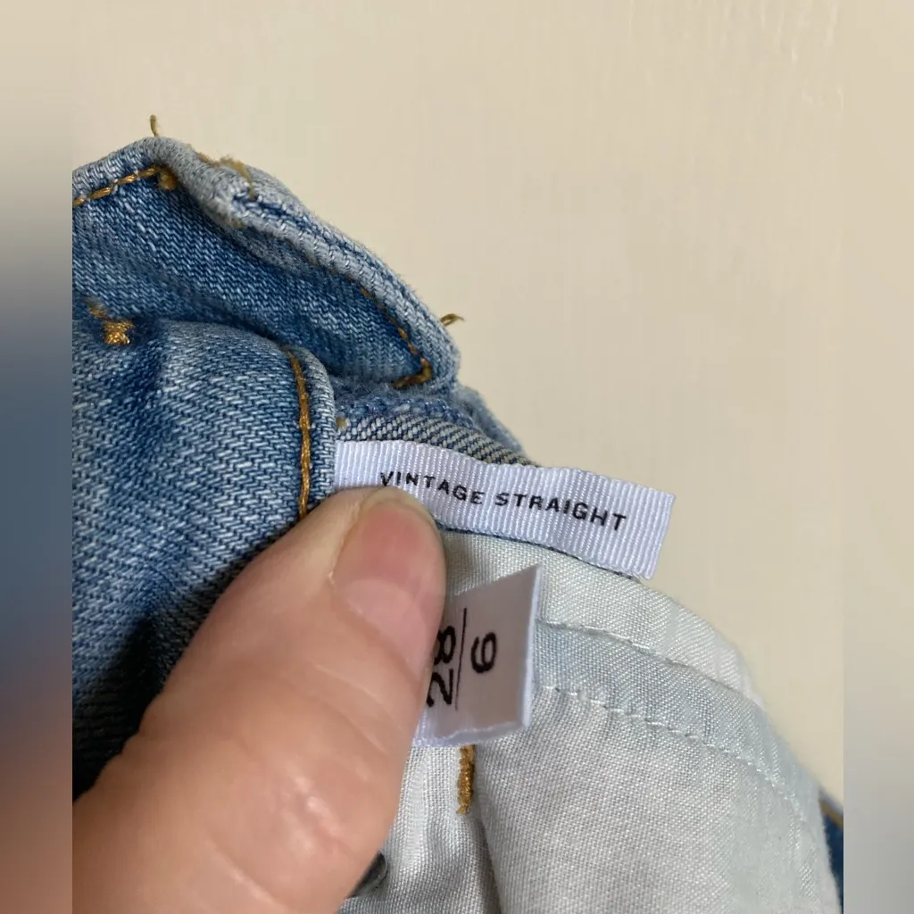 Loft Vintage Straight Light Wash Floral Embroidered Design Denim Jeans #S - Image 6