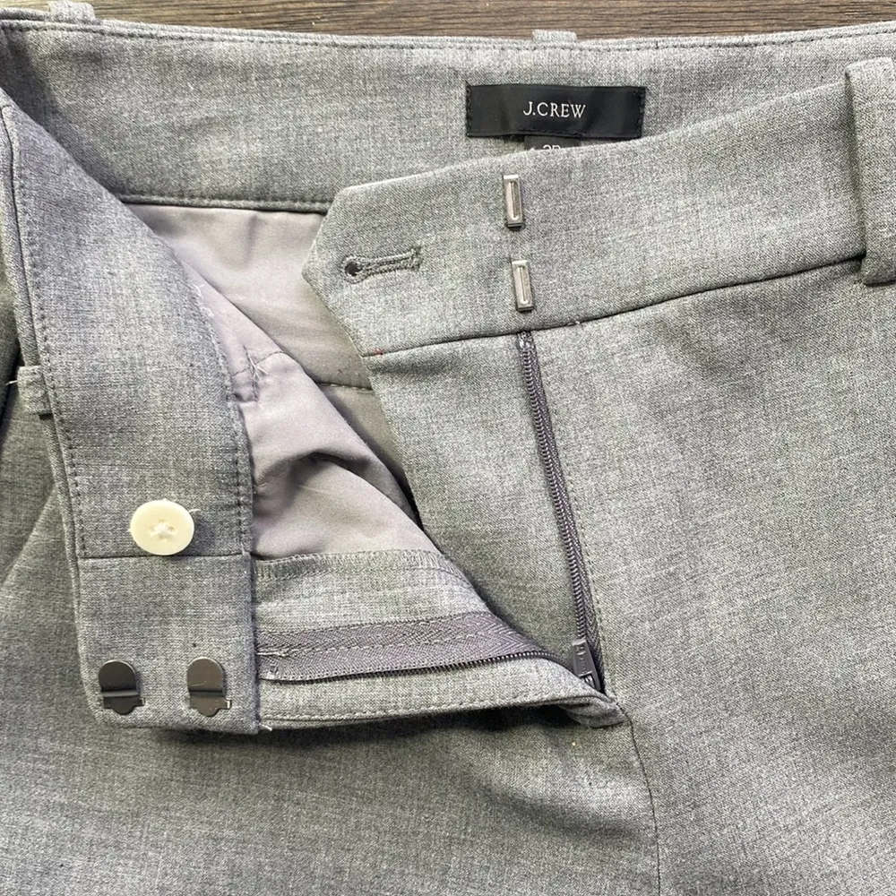 J. CREW Wide Leg Trouser Womens Sz 2 Petite Grey - Image 3