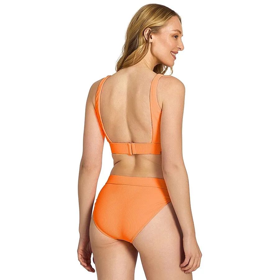 Val Ribbed Swim Top L Orange Size L - Image 2