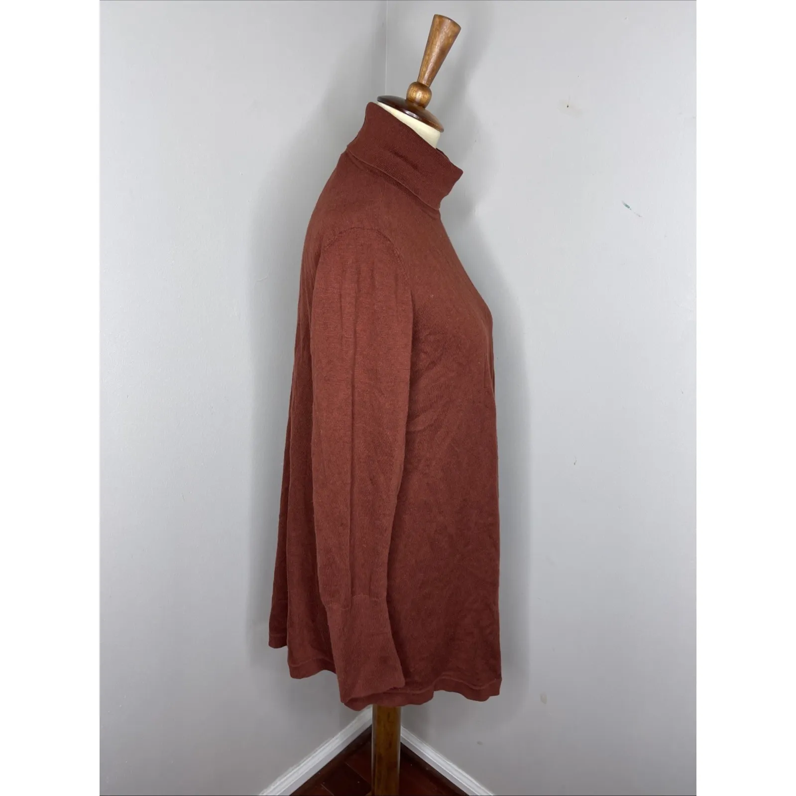 Peruvian Connection Red Knit Longsleeve Turtleneck Tunic Medium M - Image 4