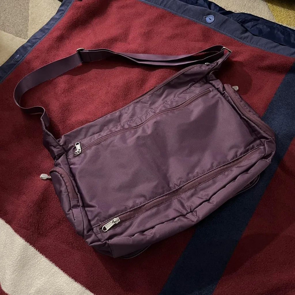 Ebag Plum purple messenger Crossbody Bag Travel Vacation spacious shoulder - Image 3