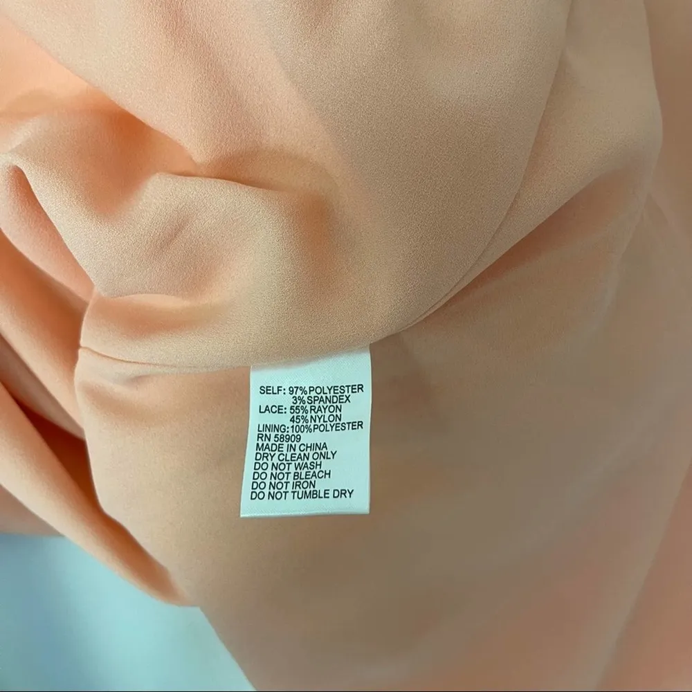 GIANNI BINI Dress Size Medium Sady Peach Lace Ruffles Crochet Coastal Wedding - Image 10